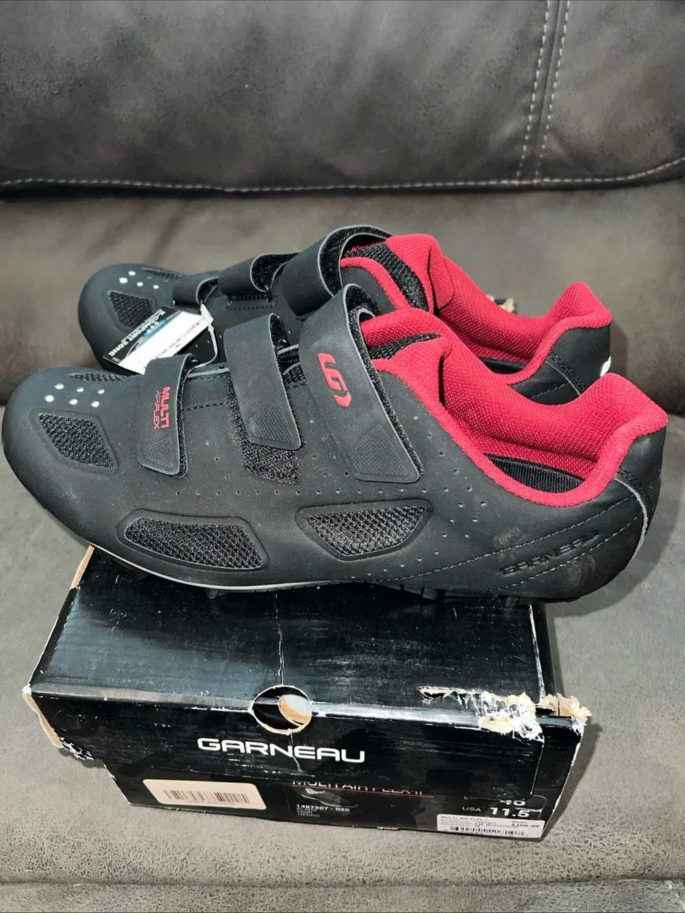 Garneau Multi Air Flex II Mens Cycling Shoes - Black/Red